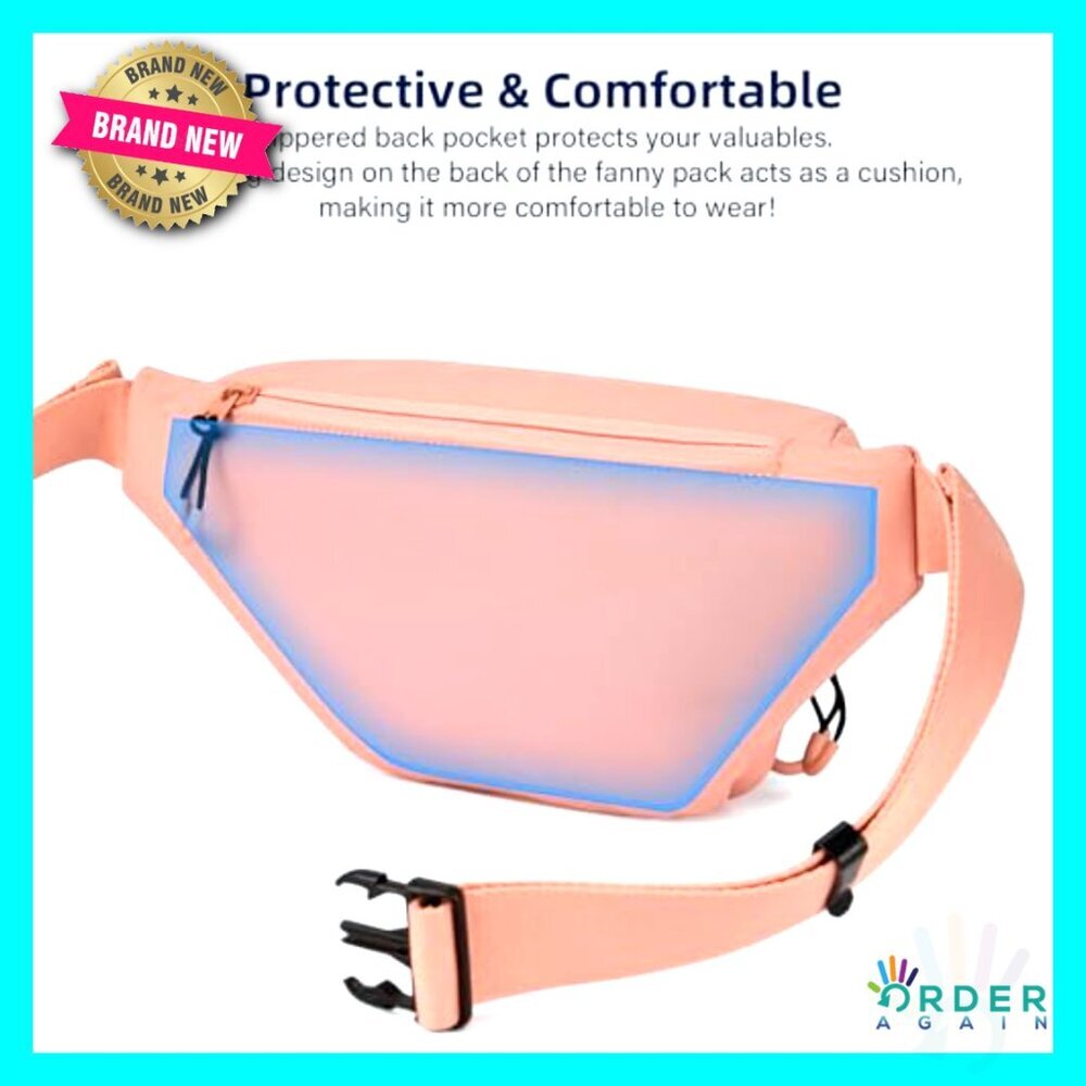 Large Travel Fanny Pack Lightweight Crossbody Waist Bag Water Resistant - Picture 4 of 6